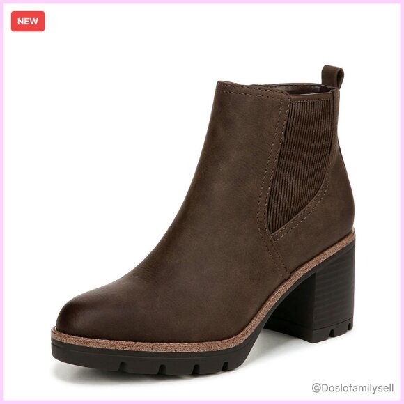 Lug Sole Chelsea Booties Water Repellent Heeled Ankle Boots Chic Classic